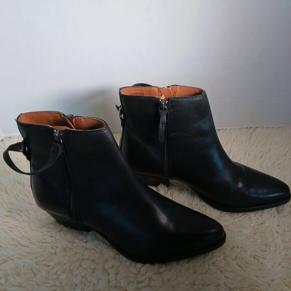 Women's Hudson London Larry Black leather heeled ankle boots size EU 39 - US 8 - Picture 7 of 12